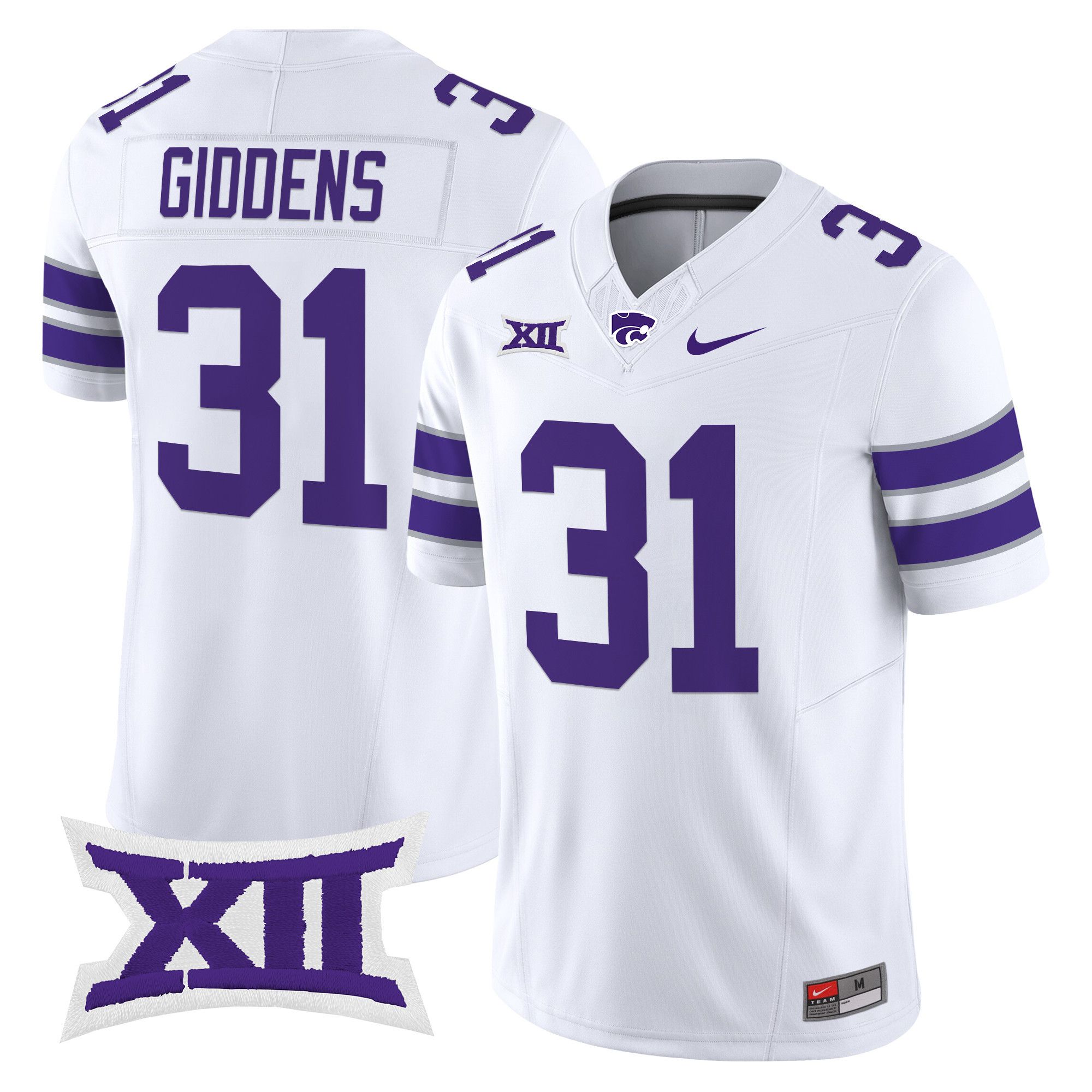 Men Kansas State Wildcats #31 Giddens White Nike 2024 Vapor Limited NCAA Jersey